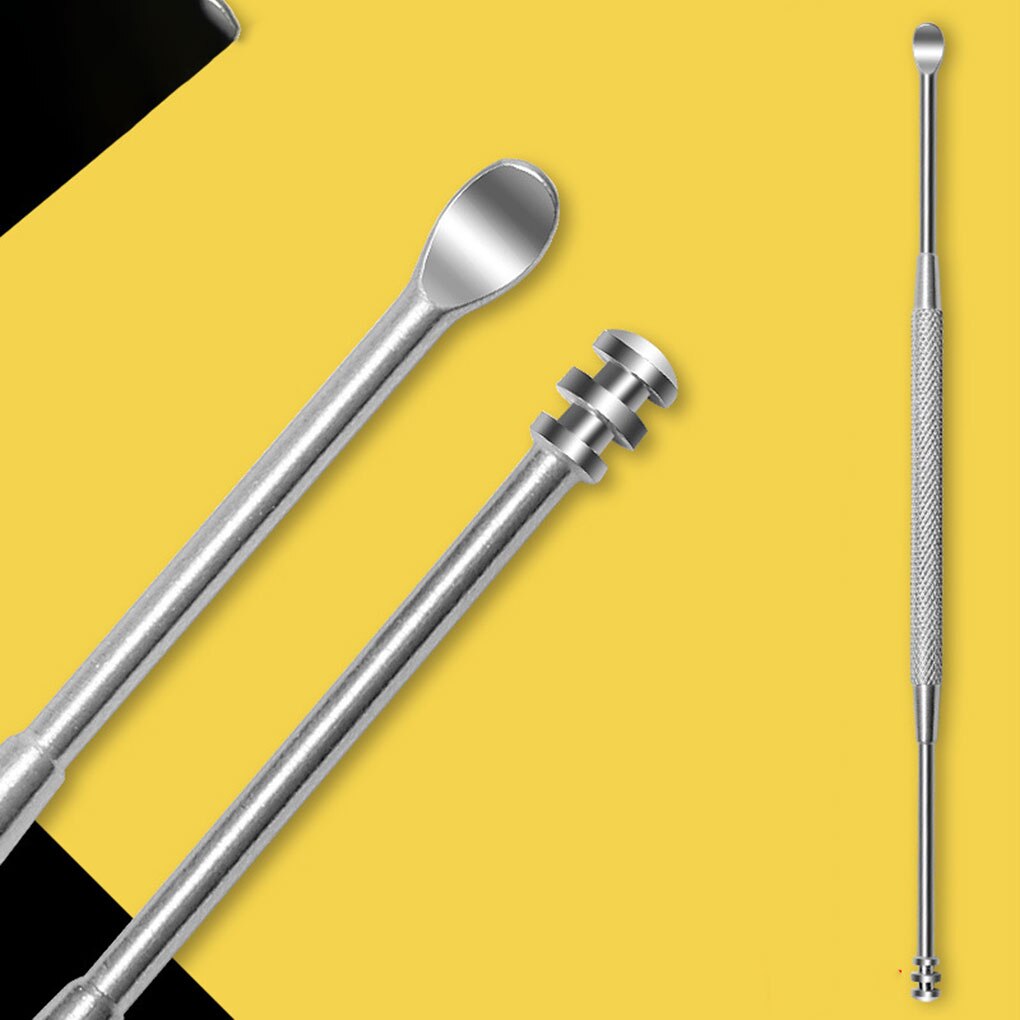 1Pc Double-Ended Rvs Spiraal Oor Pick Lepel Oor Wax Verwijderen Cleaner Oor Tool Multi-Functie draagbare