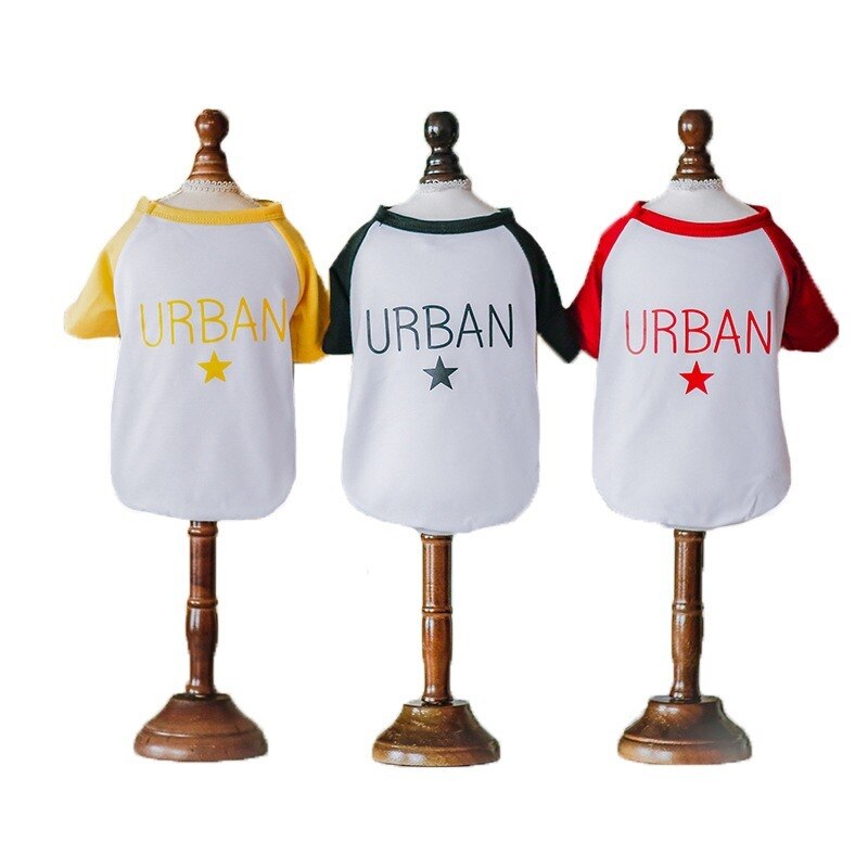 Letter Dog Clothes Shirt Simple Pet Clothing Small Dogs Cute Spring Summer Star Print Chihuahua Boy Girl Ropa Para Perro