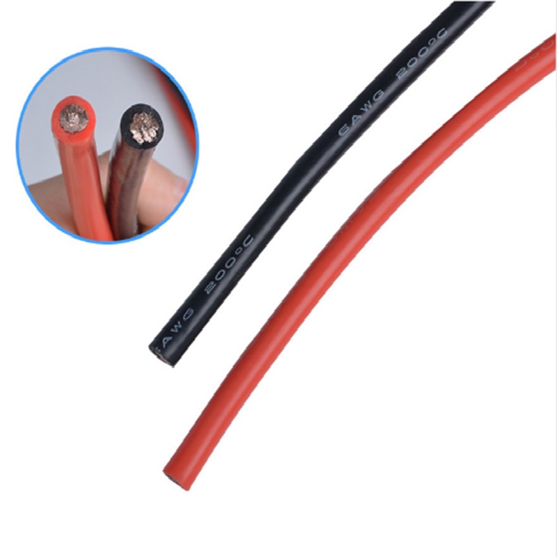 1 Meter Red Black 12AWG 14AWG 16AWG 18AWG Silicone Wire Ultra Flexiable Cable High Temperature Test Line Wire