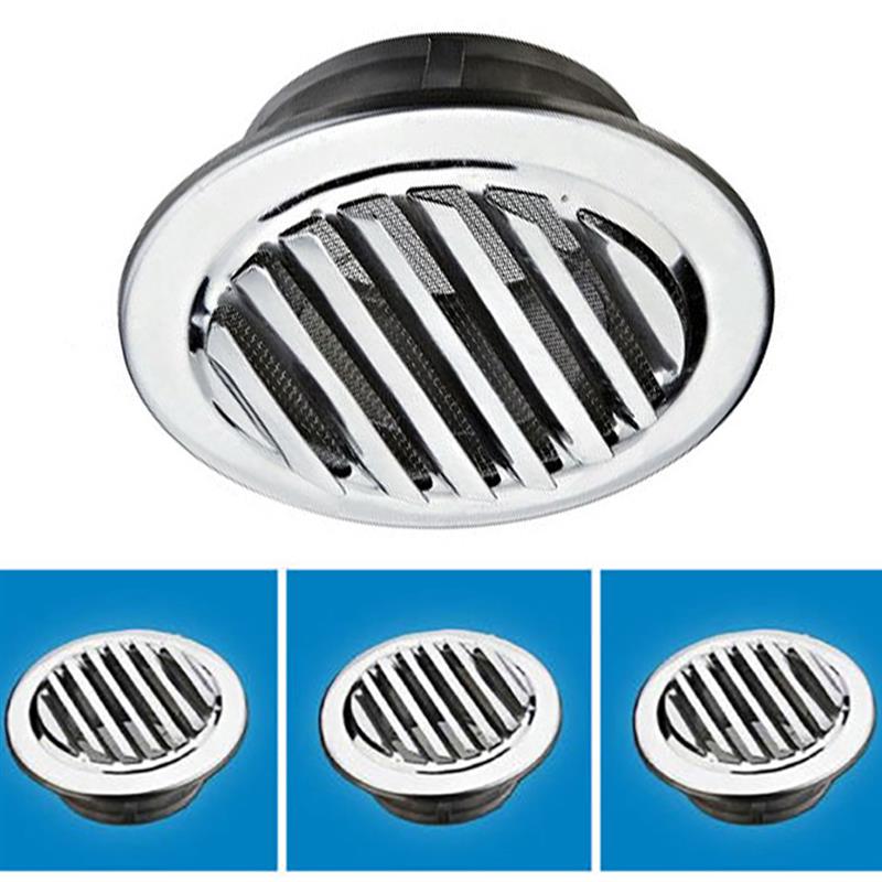 100mm Silver Stainless Steel Ventilation Grille Round Air Grille with Flange Insect Protection