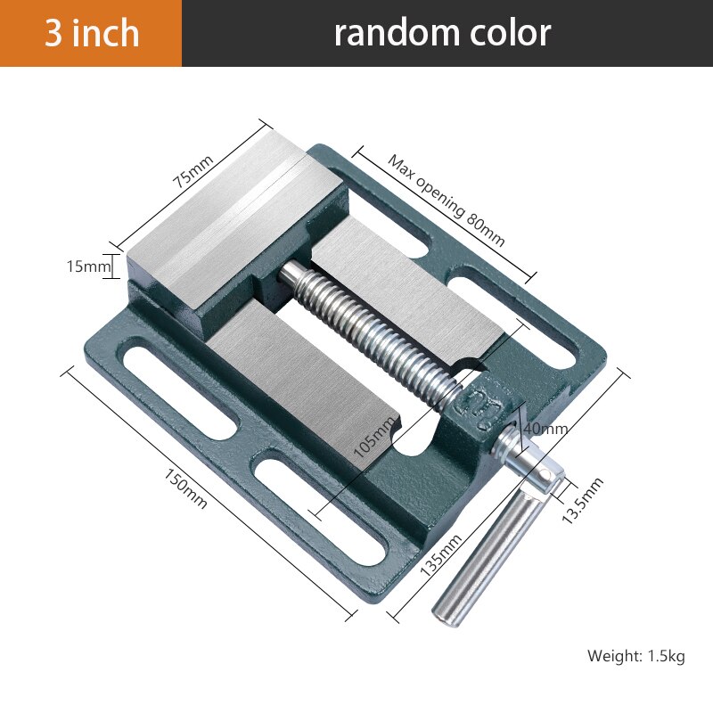 3 Inch Vise Table Multifunction Home DIY Press Drill Vise Cast Iron for Metal Working Drilling Clamp Flat Nose Pliers Vise