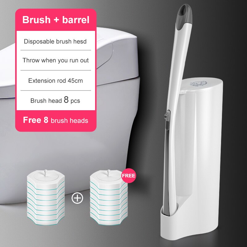 Escobilla para inodoro desechable GESEW, esterilizadora de todos los aspectos, Kit de limpieza sin ángulo muerto, cepillo de baño, herramienta de limpieza, juego de baño: Toilet brush set