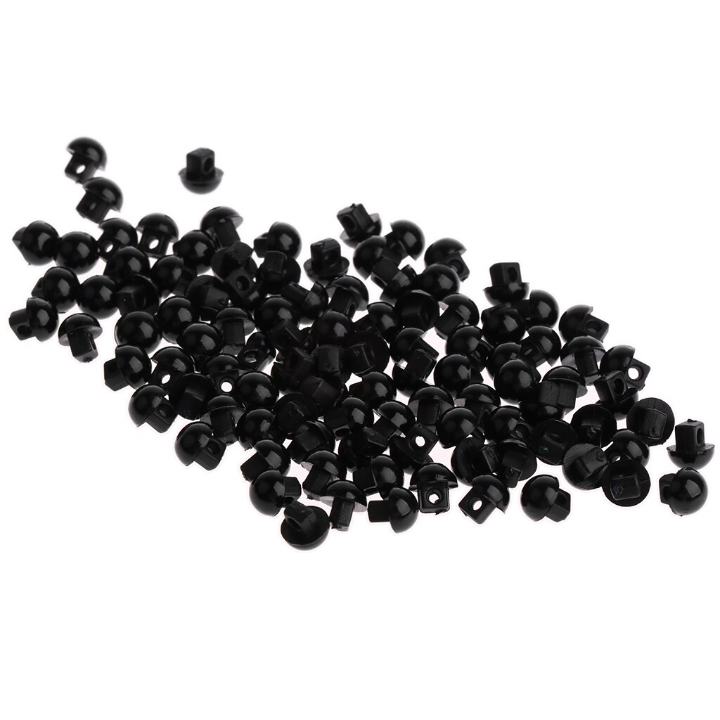 200 Pcs Black Safety Eyes Buttons Plastic Solid