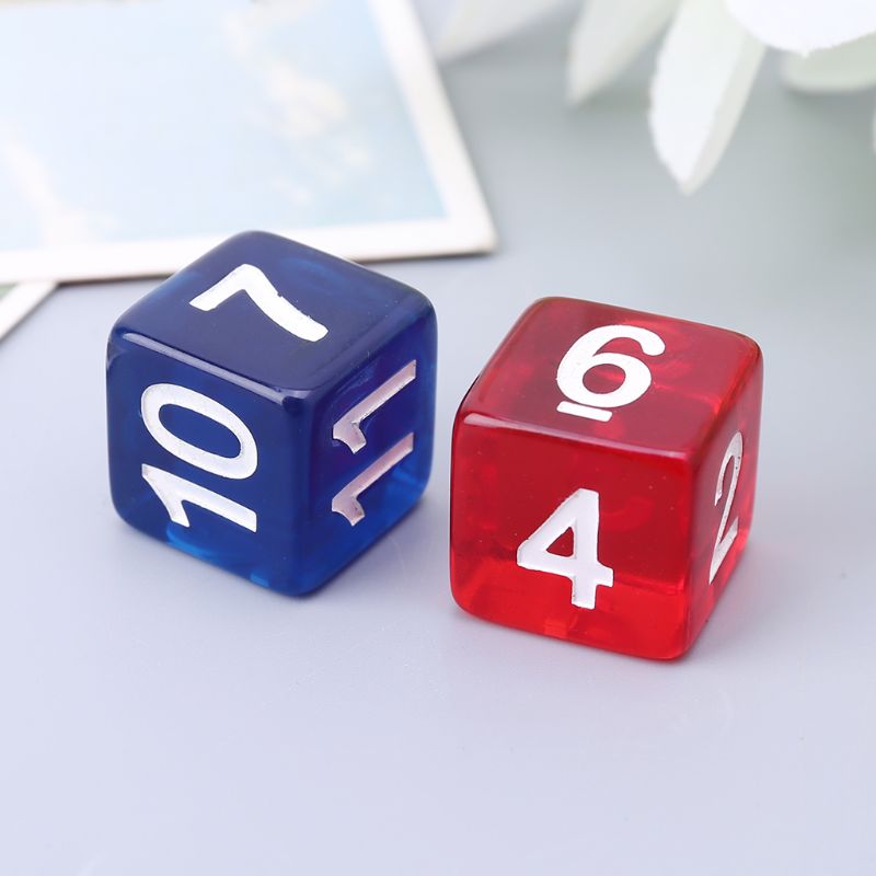 2 stücke Sechs Seitig polyedrisch Würfel Perlen Zahlen Platz Eingefasst für Party Verein Bord RPG Spielen Spiel