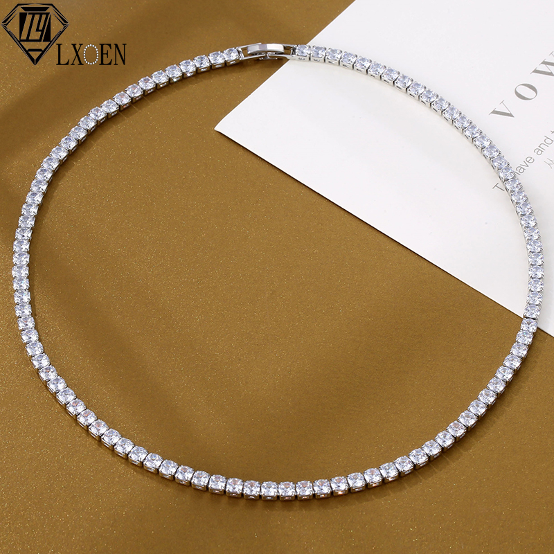 4mm iced out tenniskedjehalsband för kvinnor lyxigt aaa+ kubisk zirkon kort hippophalsband accessoarer smycken 2023