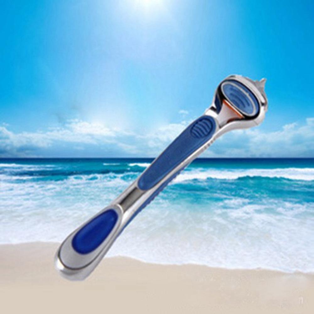 4 stks/partij Professionele Scheren 5 Lagen Scheermesjes Voor Standaard Baard Scheerapparaat Trimmer Blades: 1pcs handle