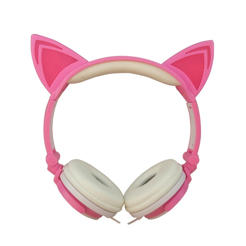 Foldable Cat Ear LED Music Lights Headphone Earphone headset for Laptop MP3 Palyer And Different Type Smart Phone