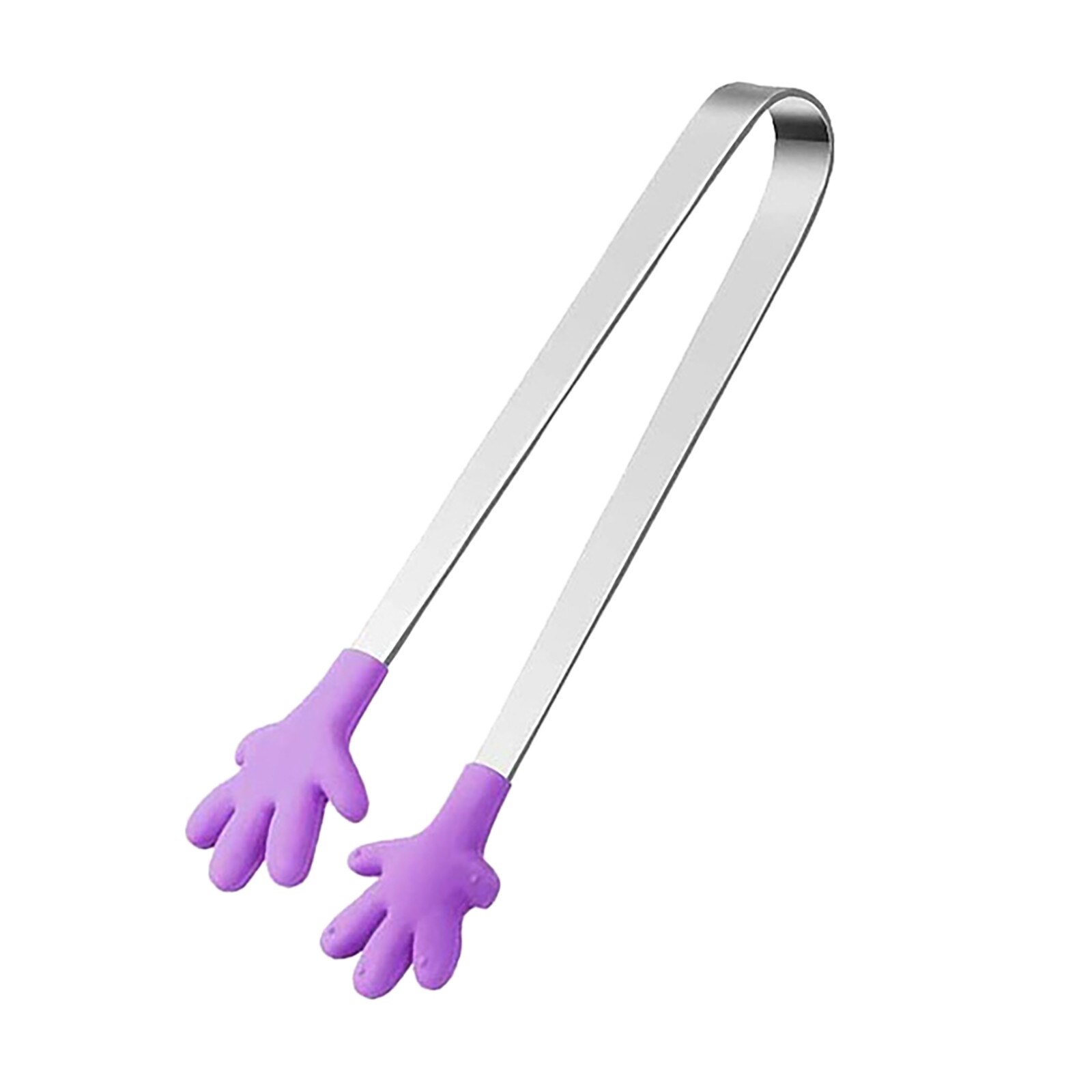 Stainless Steel Heat Resistant Kitchen Tong Ice Tong Small Non-slip Silicone Bread Tong Kitchen Tools Bbq Tools Accessories: Purple