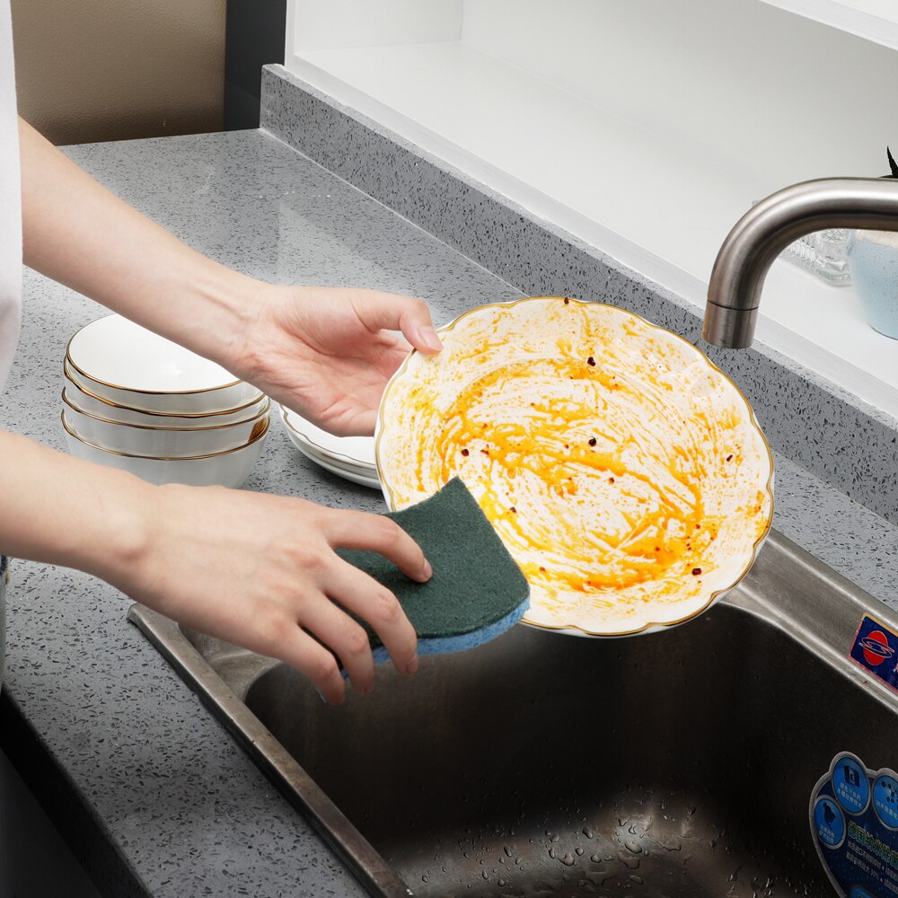 Heavy Duty Scrub Sponge Multi-Use Non-Scratch Anti-Grease Cellulose Reusable for Kitchen Household Dish Pan Pot Bathroom