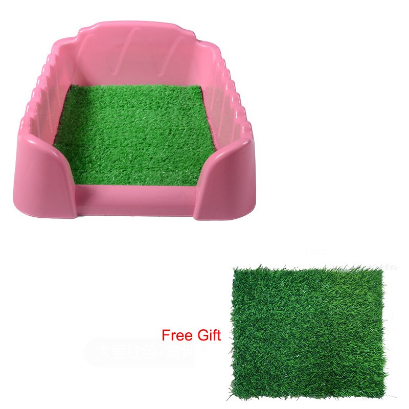 Plastic Hond Potje Wc Met Gras Hek Mat Potje Training Pad Lade Wc Voor Indoor En Outdoor Maat: S/M: pink with grass / S