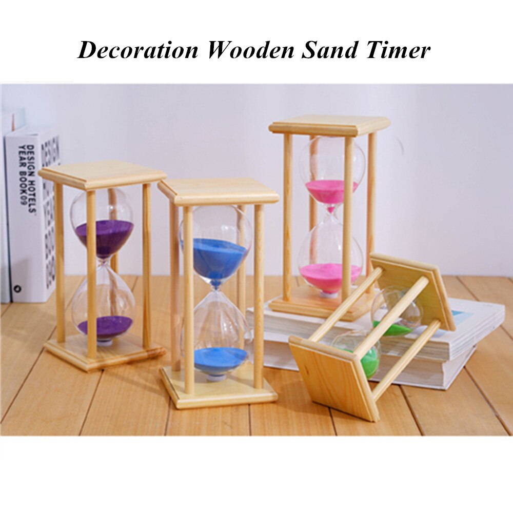 Manufacturers wooden four-poster hourglass home craft decoration 15/30 minutes glass hourglass timer