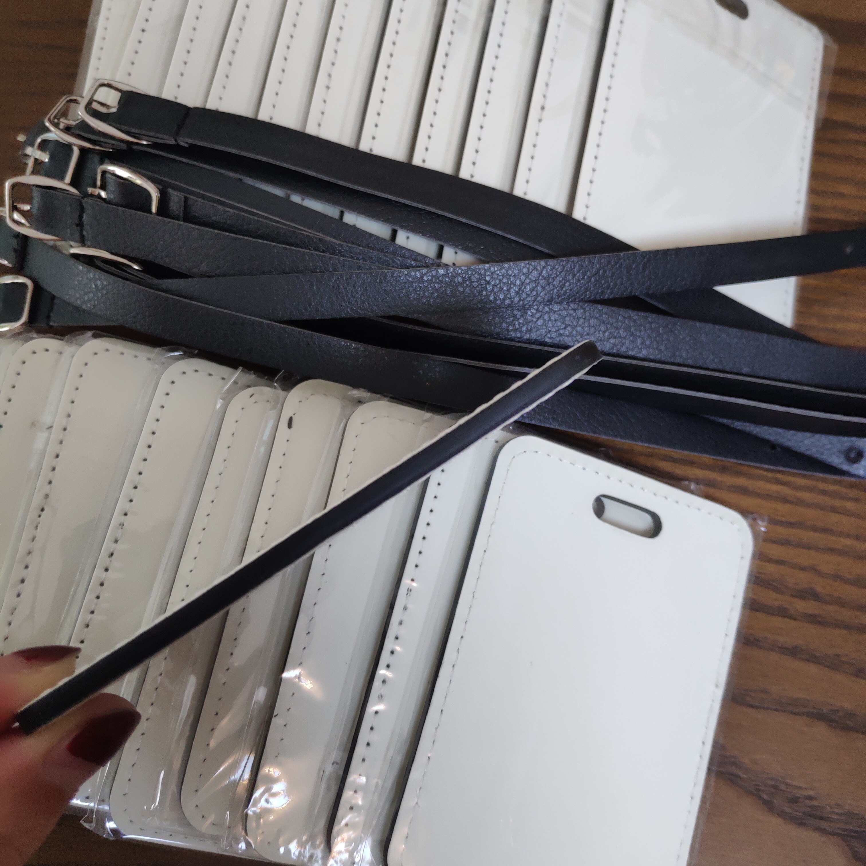 10 pcs/lot blanc Sublimation cuir bagages porte-étiquette pour transfert à impression cuir blanc consommables bricolage 7x11cm