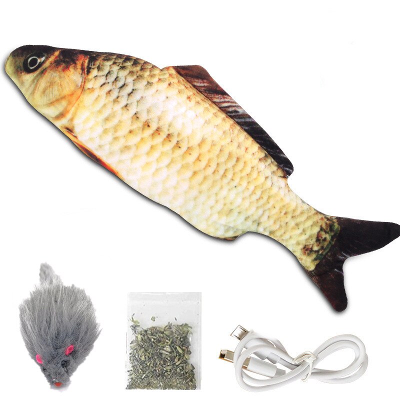 Electric Fish Catnip Toy Simulation Fish Funny Cat Jumping Fish Suitable for Indoor Cat Interactive Mobile Bouncing Fish Cat Toy: 2