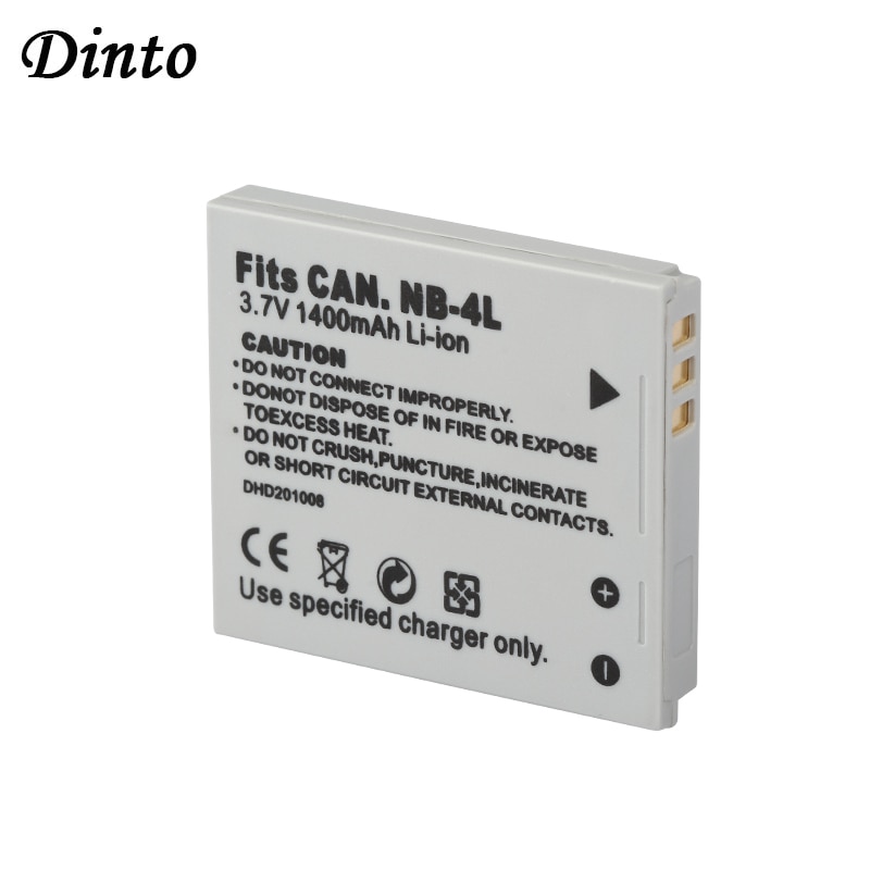 Dinto NB-4L 1400Mah Vervangende Digitale Camera Li-Ion Batterij Voor Canon Ixus 30 40 50 55 60 65 70 75 NB4L Nb 4L