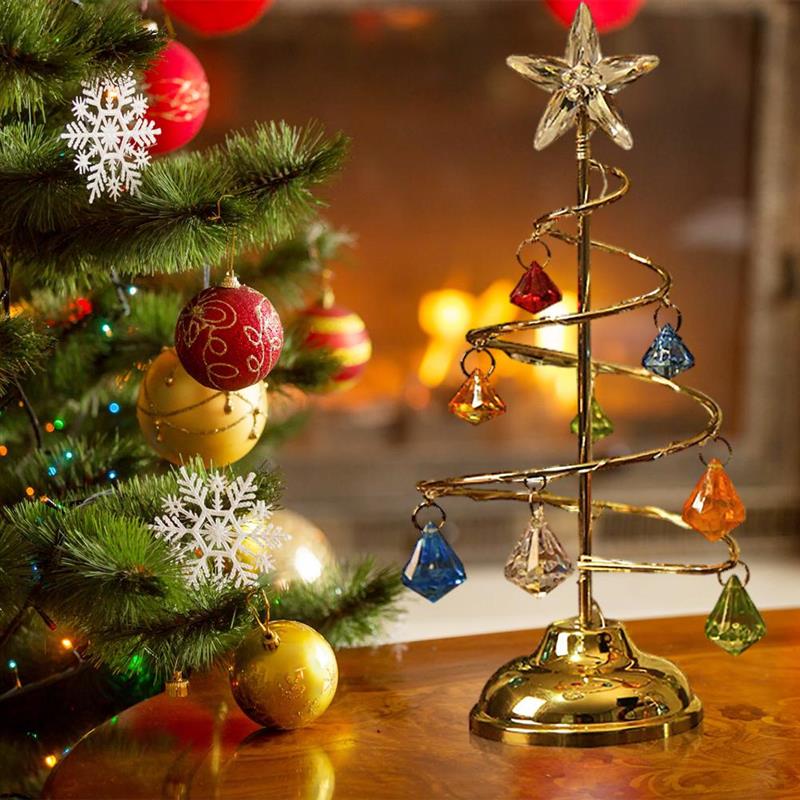Christmas Tree Crystal Lights Table Lamp Christmas Decoration For Home Battery Operated LED Copper Wire Christmas Lights