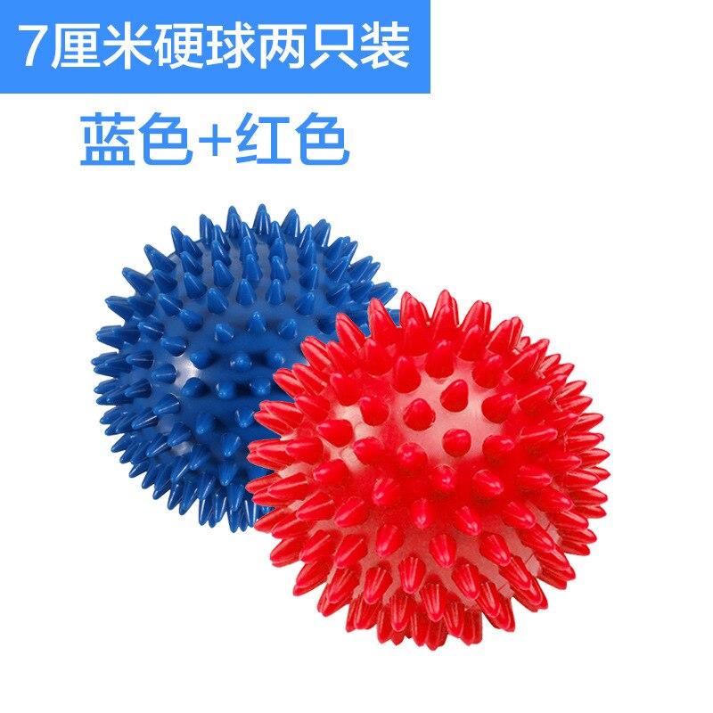 A mano Palla di Formazione Sfera di Massaggio Muscolare Acanthosphere Sfera di Massaggio Forza di Presa Forza Dito Rilassante Pratica Mano Piede di Fitness: 7 Centimeter Hard Sphere Double Package  Red   Blue