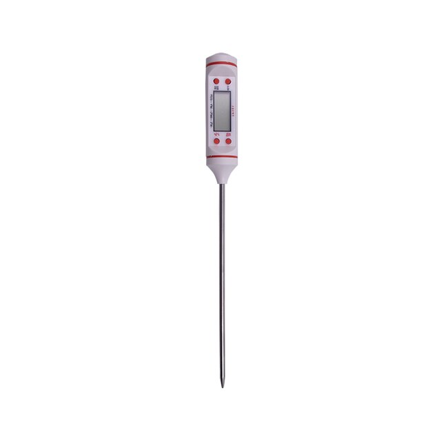 Termómetro de salida de aire acondicionado para coche, con sonda larga, pantalla LCD, medidor de temperatura Digital, herramienta de verificación-50 °C ~ + 300 °C, herramientas para coche,: Blanco