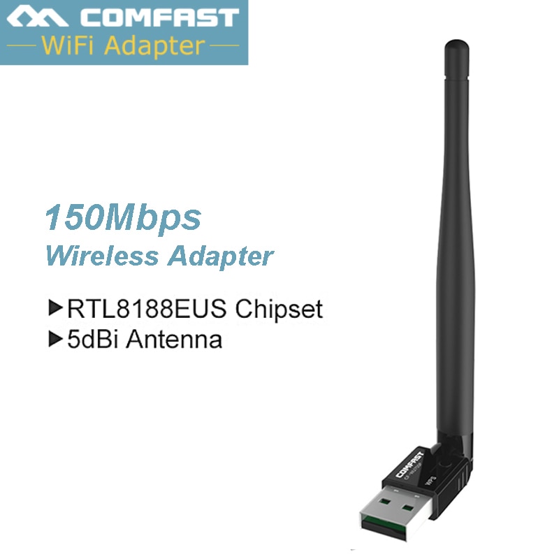 5dBi antenne Wi-fi RealTek RTL8188 Comfast 150Mbps sans fil USB Wifi Hotspot Wlan adaptateur Dongle USB sans fil réseau LAN carte