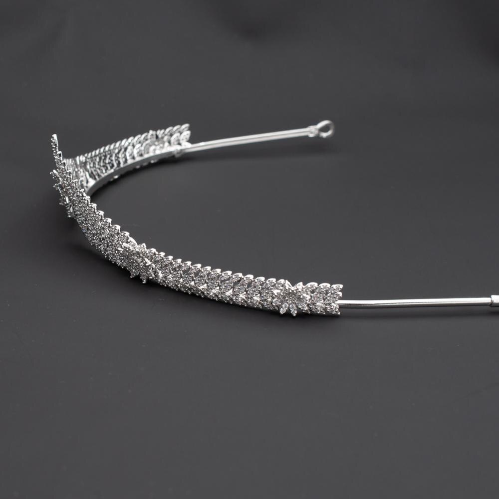 Diadema de circonita cúbica princesa flor Tiara real para la Boda nupcial accesorios de joyería para el cabello accesorios para el cabello CH10145