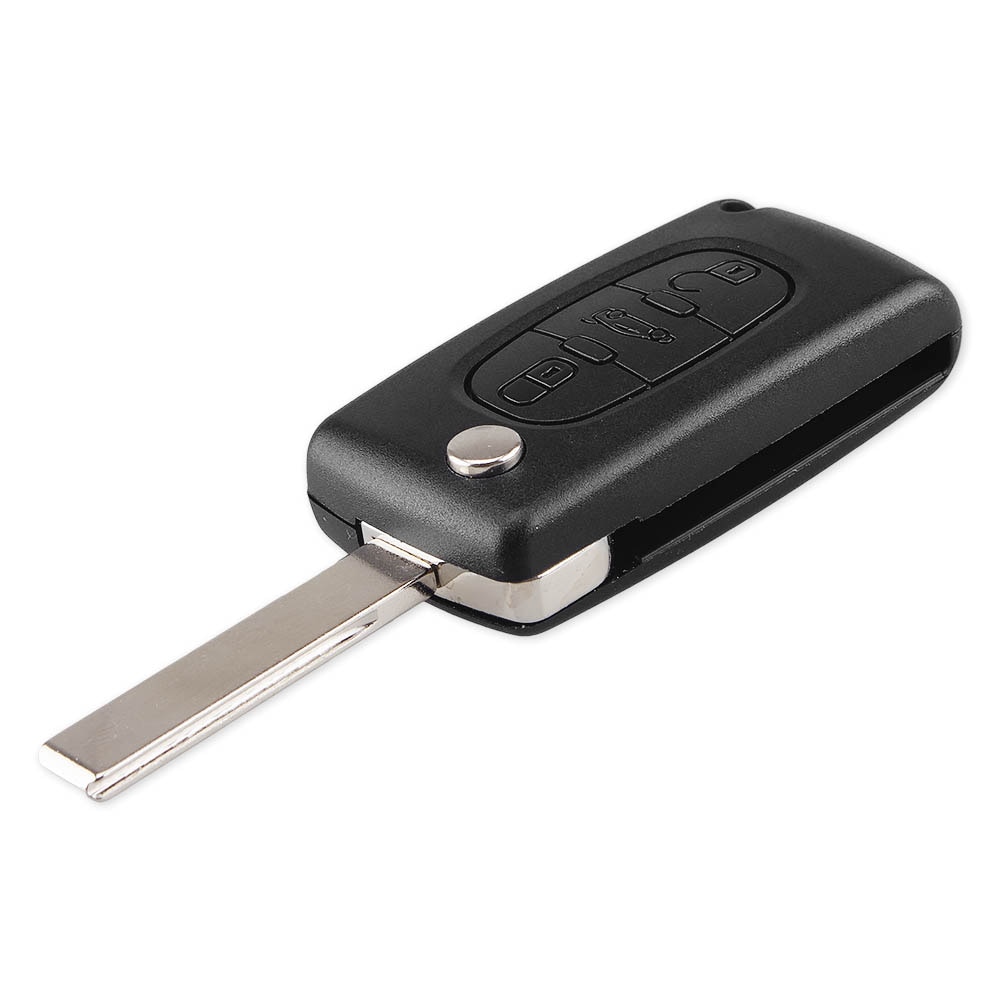 Keyyou 3 knapper ekstern nøkkel shell case fob for peugeot 207 208 307 308 408 partner  hu83 blad  ce0536