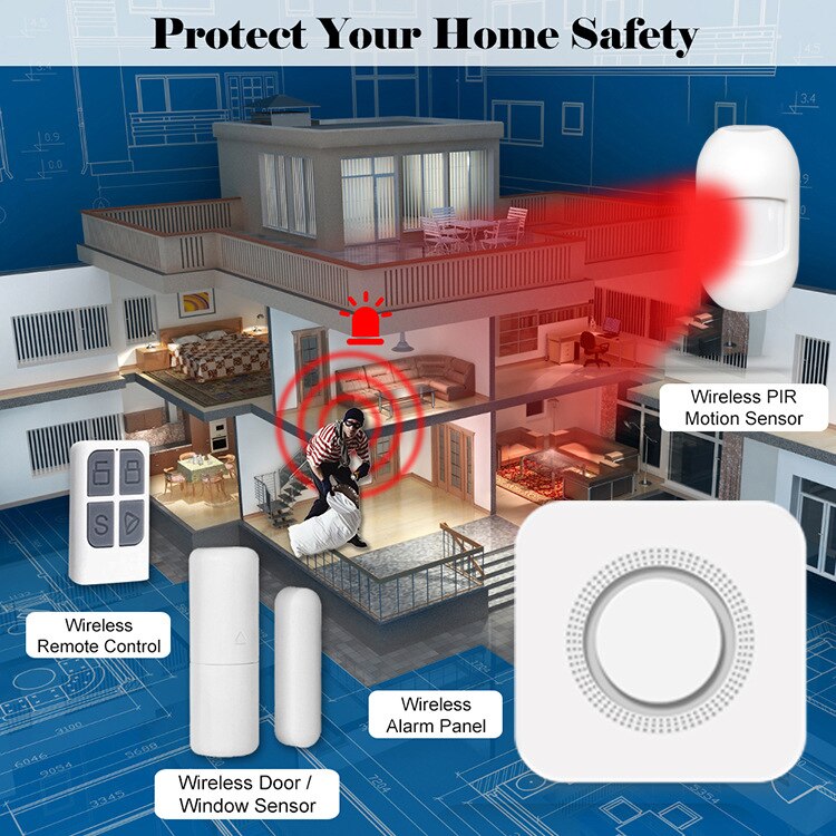 Tuya smart life-alarma WiFi con control por aplicación, sonido y luz, sirena, funciona con alexa y Google home