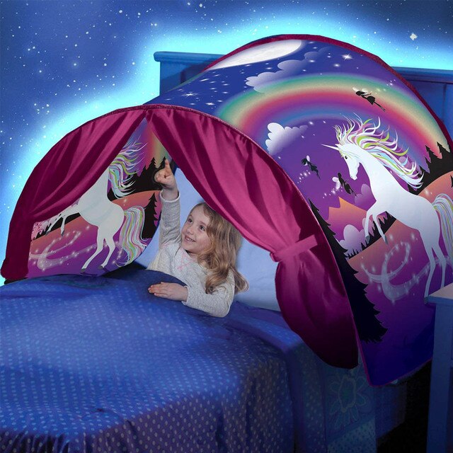 Kind Opvouwbare Droom Bed Tenten Met Opslag Pocket Baby Dream Bed Tent Op Bed Klamboe Tent Baby Room Decor as Seen On Tv: Pink