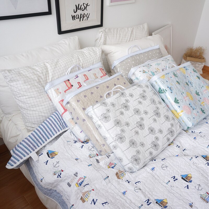 Flicka och pojkar bomull söta tryckta quiltade textilier bomull sommar luftbart överdrag quiltat överkast 150*200