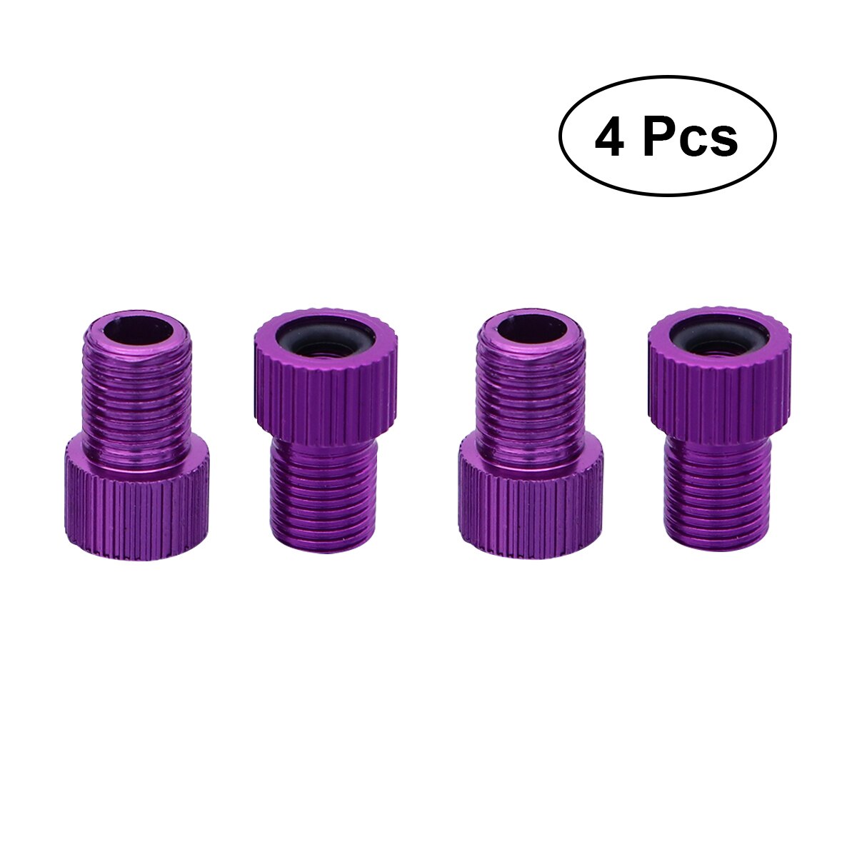 Set of 4 Bicycle Aluminum Presta to Schrader Valve Adapters Converters Mountain Bike Road Bike Air Compressor Repair Tools: Purple