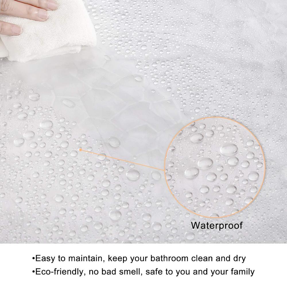 UFRIDAY Waterdicht Douchegordijn PEVA Semi Transparant Douchegordijn voor Badkamer Clear Water Cube Bad Gordijn met Magneten
