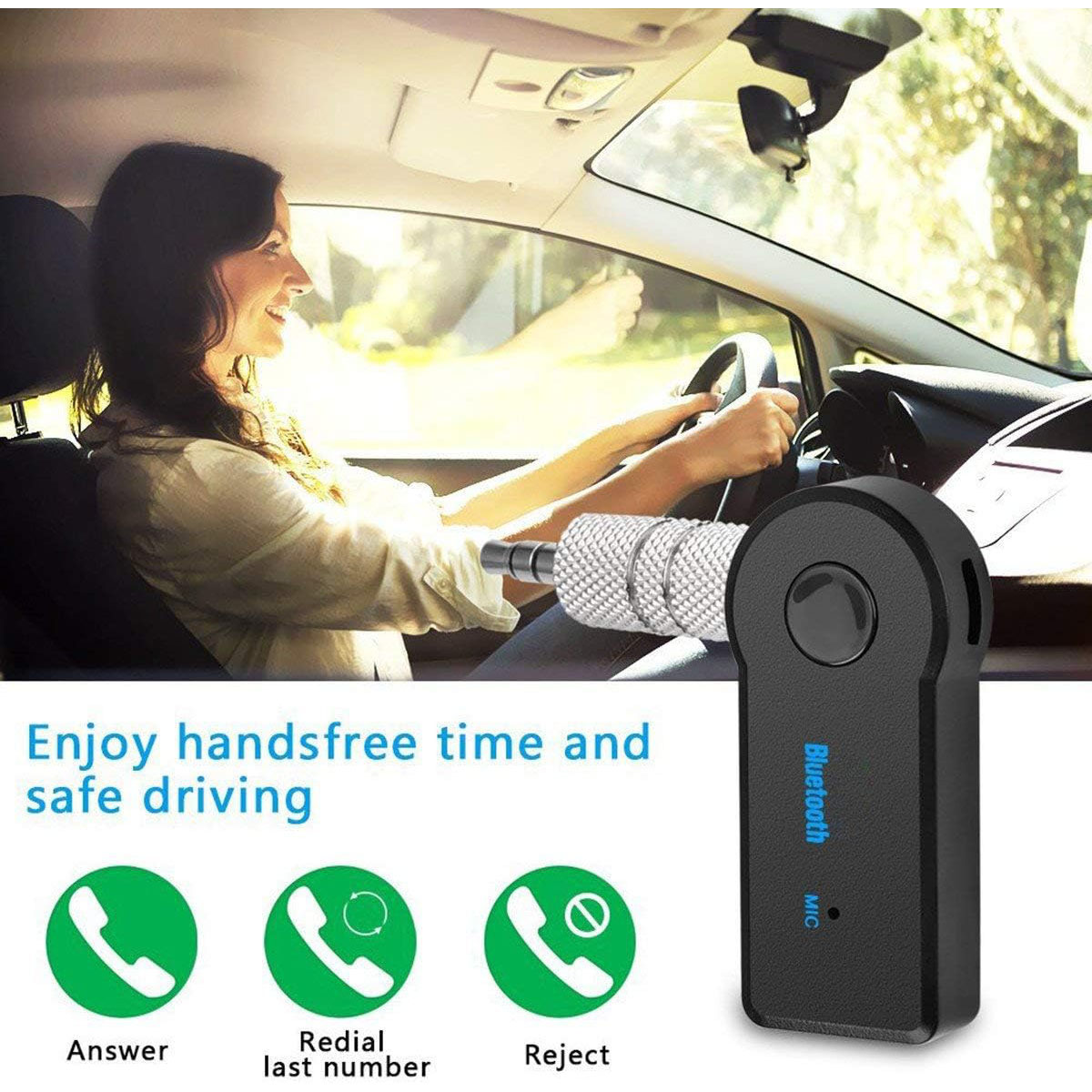 Aux Car Bluetooth Receiver 5.0 Interface 3.5mm Wireless Audio Adapter Hands Free Call Conversion Bluetooth Transmitter