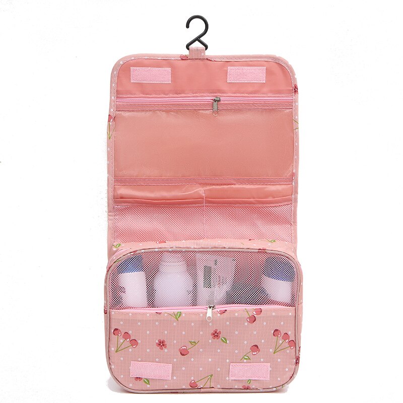 Unisexe femmes suspendus trousse de toilette étui de lavage stockage maquillage pochette voyage cosmétique Kit grand organisateur étanche toilette: Pink 2