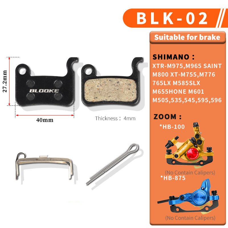 10 pares de pastillas de freno de disco para bicicleta de montaña, pastillas de freno de resina para Shimano B01S 7100 MT200 AVID BB5 BB7 NUTT HB100 SRAM Tektro: BK02-10P