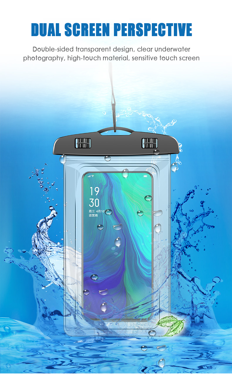 Universele Intelligente Touch-screen Regen Zwemmen Waterdichte Mobiele Telefoon Cover PVC Transparante Waterdichte Tas