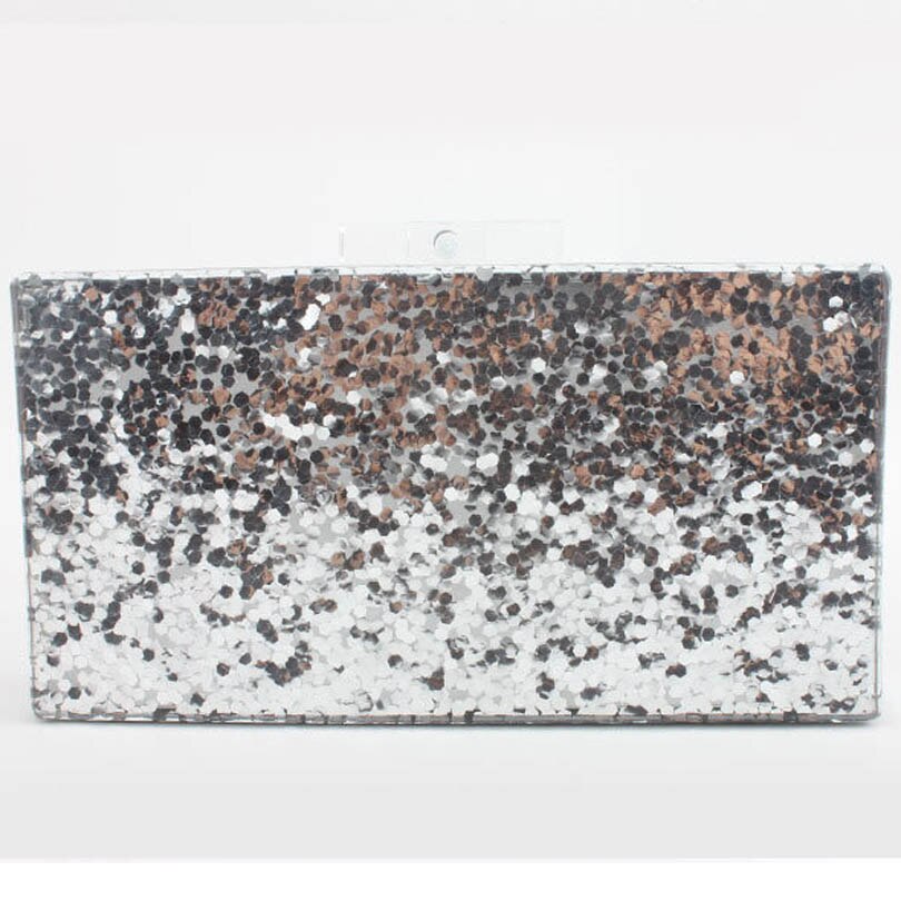 Bling sort guld patchwork glitter onde øjne akryl pvc plastik boks dag clutches sommer rejser aften håndtasker kvinder strandtasker