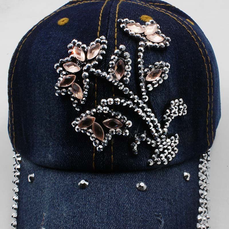 Miaoxi floral justerbar kvinder cowboy denim baseball kasket jean sommer hat kvindelige voksne piger kasketter snapback bone hatte