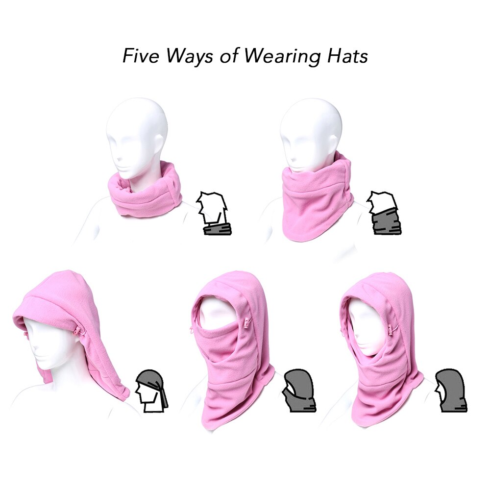 Kids Hood Ski Warm Winter Outdoor Face Mask Polar Fleece Cycling Hiking Face Mask Windproof Hat For Boys And Girls Sports Caps