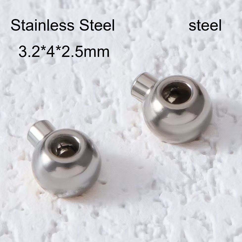 10 stuks roestvrijstalen positioneringsgesp met kraalkappen eindconnectoren voor doe-het-zelf ketting en armband kralen sluiting gespen: Goud