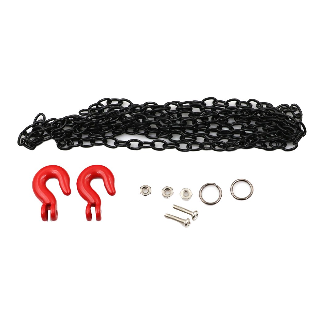 Piezas de repuesto para 1:10 RC Rock Crawler, gancho de remolque de Metal, decoraciones de cadena, modelo de vehículo