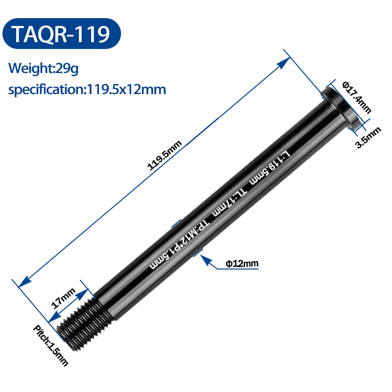 Racefiets As Steekas Spiesjes M12 * P1.5 Fiets Steekas Quick Release Hendel Diameter 12Mm: TAQR-119