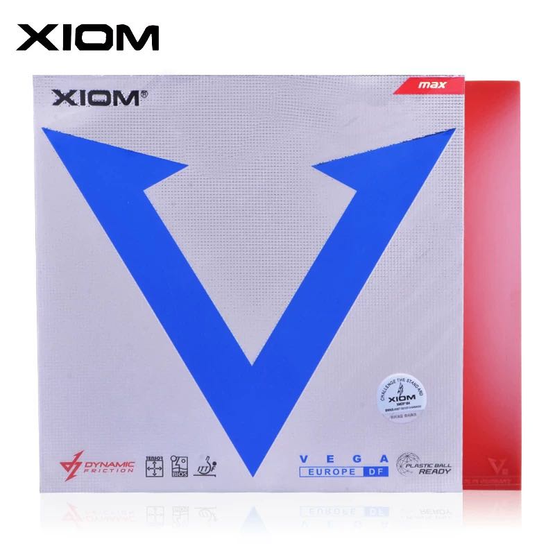 Xiom VEGA Europe DF – boucle en caoutchouc de Tennis de Table, attaque rapide, dureté moyenne, épaisseur maximale, boutons pour Ping-Pong, revers