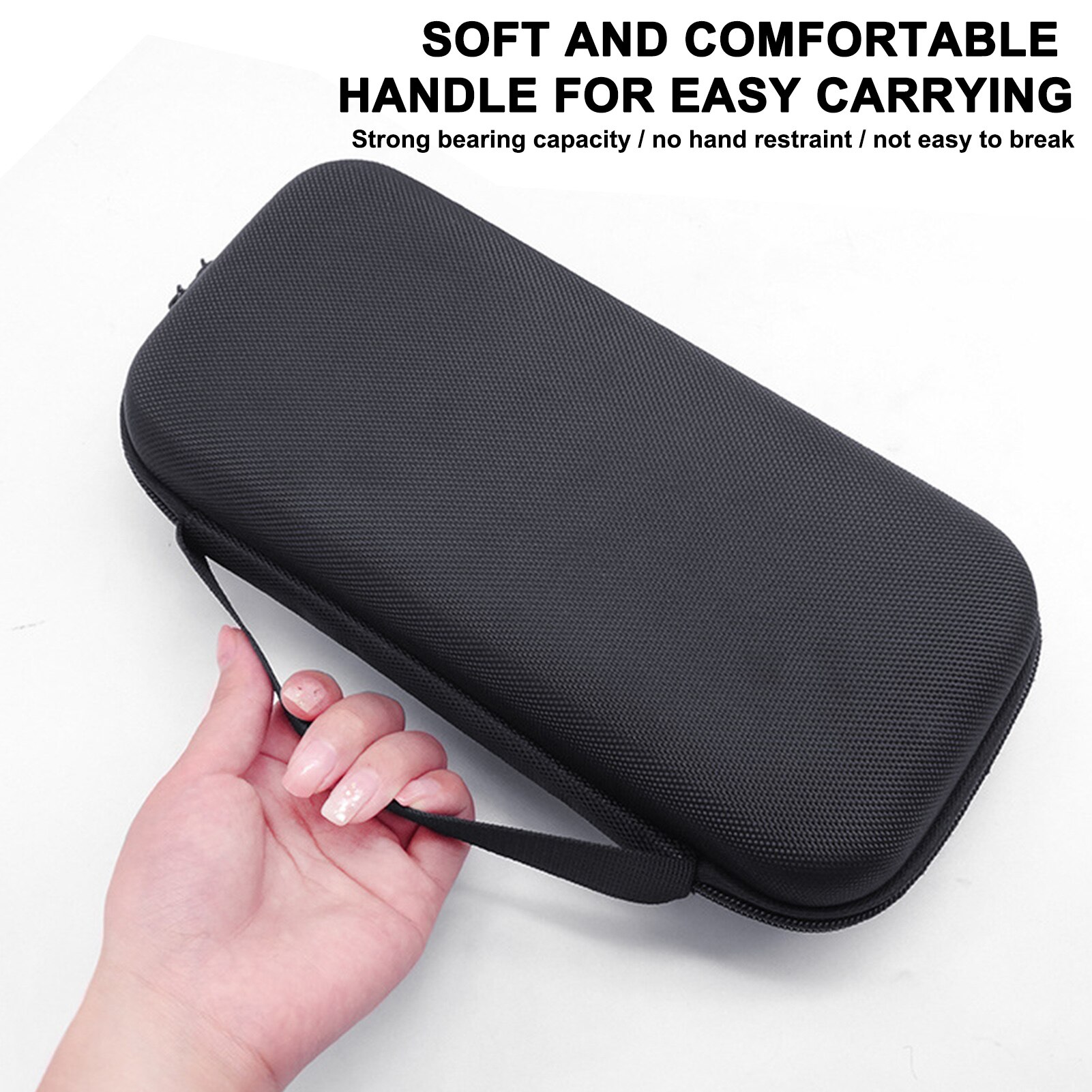 EVA Hard Storage Pouch Shockproof Carrying Case Portable Cable Storage Bag Black Impact Resistant Travel Carrying Bag Mesh Inner
