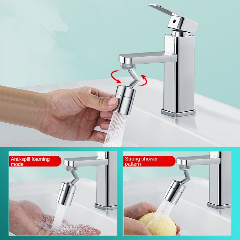 Filtre anti-éclaboussures 720 degrés, prolongateur de robinet de cuisine, économie d&#39;eau, buse de pulvérisation, robinet universel, mousseur aérateur