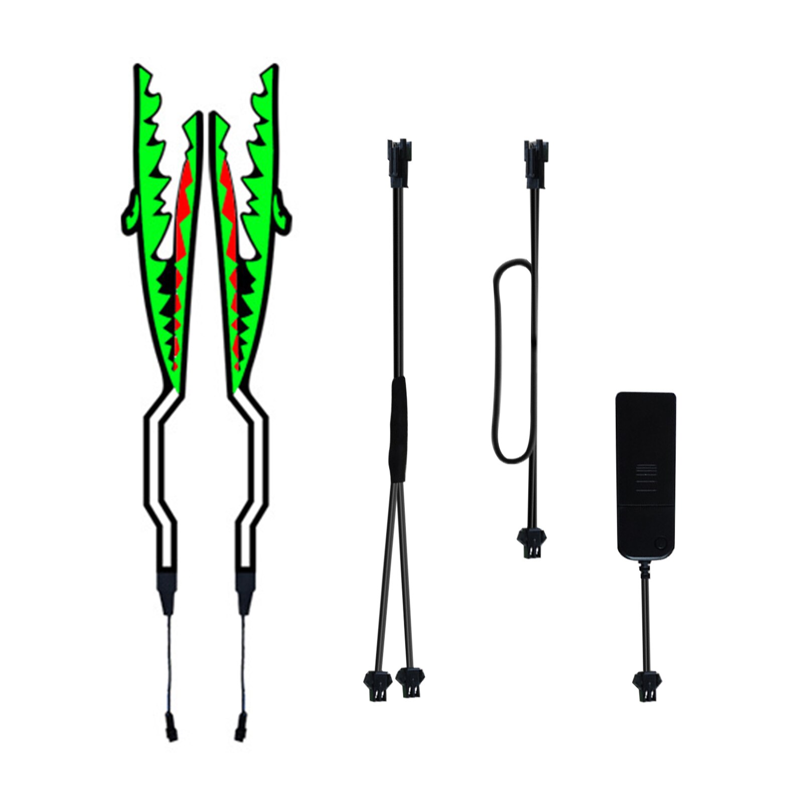 Led Easy Clean PVC Waterproof Light Strip Sticker Kit Night Riding Warning Motorcycle Helmet Flexible Bar Accessories Signal: green