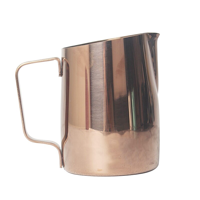 Stainless Steel Milk Jugs Espresso Coffee Pitcher In Kitchen Home Coffee Jug Latte Milk Frothing Jug Coffee Tools: Rose Gold