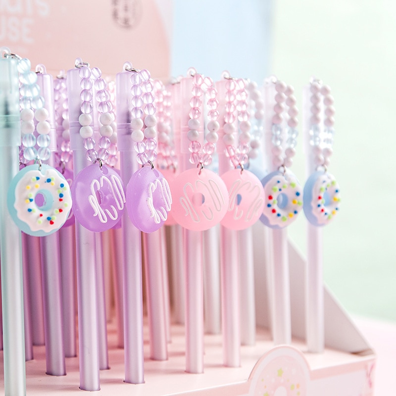 Leuke Donut Hanger Pen Kawaii Neutrale Pennen 0.5mm Creatieve Gel Pennen Voor Kinderen Meisjes School Kantoorbenodigdheden Koreaanse briefpapier