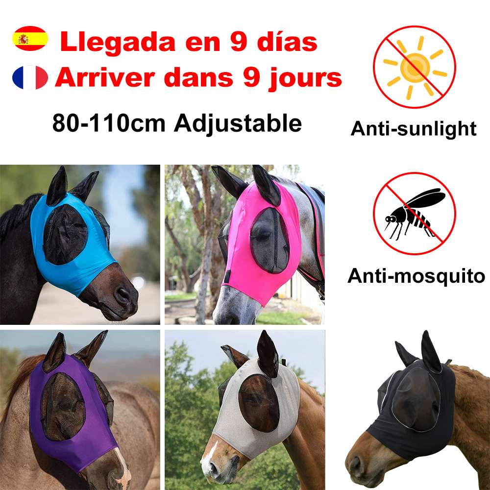 Anti-Fly Anti-Muggen Paard Masker Anti-Fly Verstelbare Mesh Paard Vliegende Masker Ademend Comfort Paardensport Levert paard Maskers