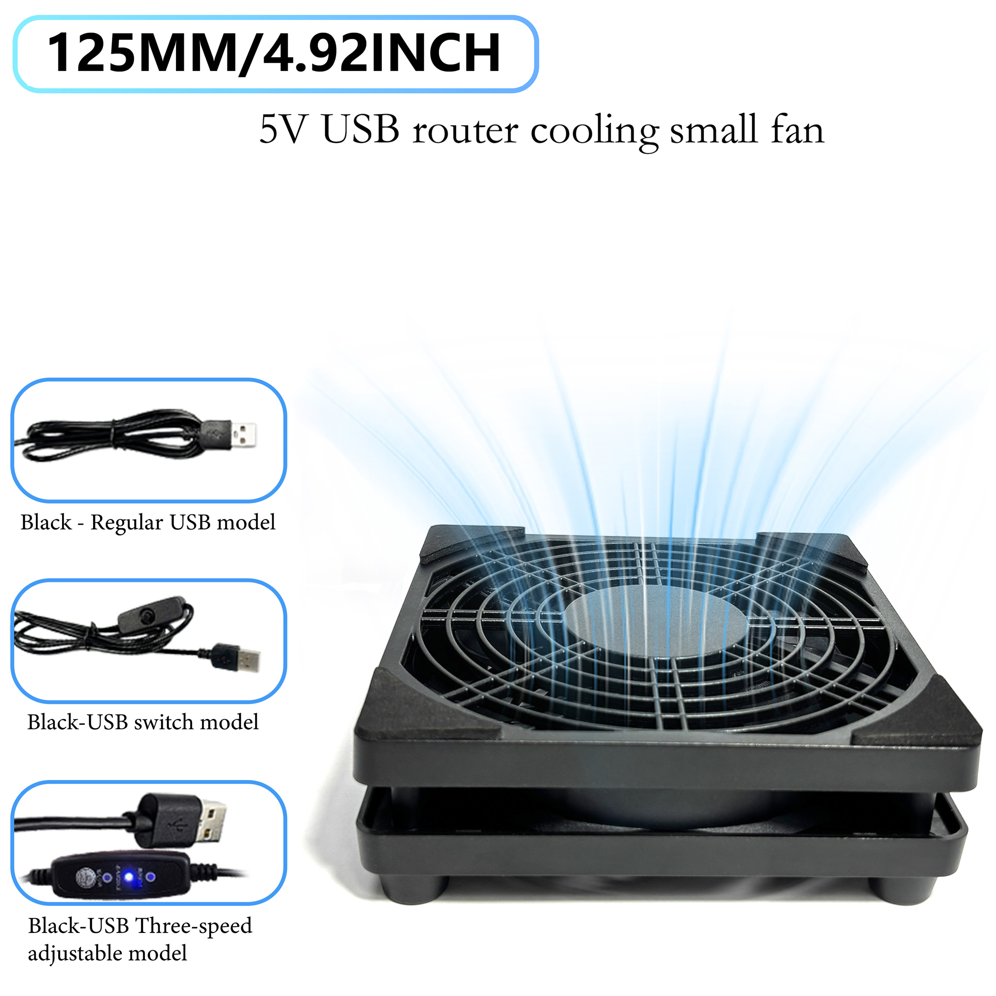 Ventilador de Resfriamento USB de 120mm 4.72 polegadas 5V, Mini Cooler Silencioso para Dispositivos Eletrônicos