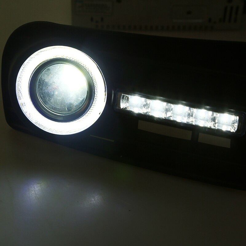 POSSBAY LED DRL Daytime Running Lights for VW Golf MK5 2004 Angel Eye Fog Light Front Bumper Grilles Car Styling