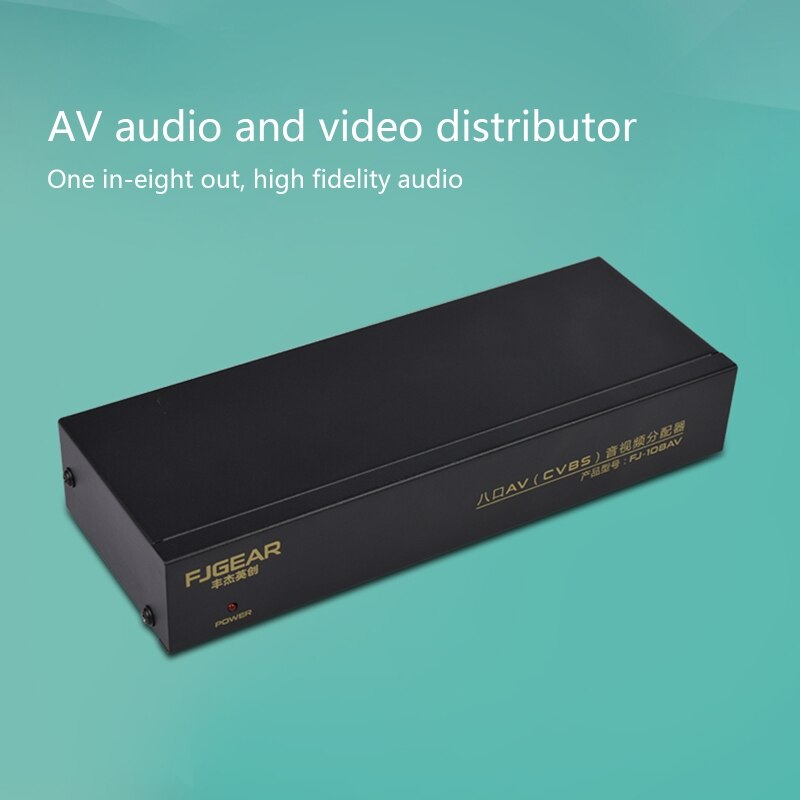 Répartiteur RCA AV Composite 8 voies 1X8 répartiteur vidéo 1 en 8 pour STB DVD HDTV