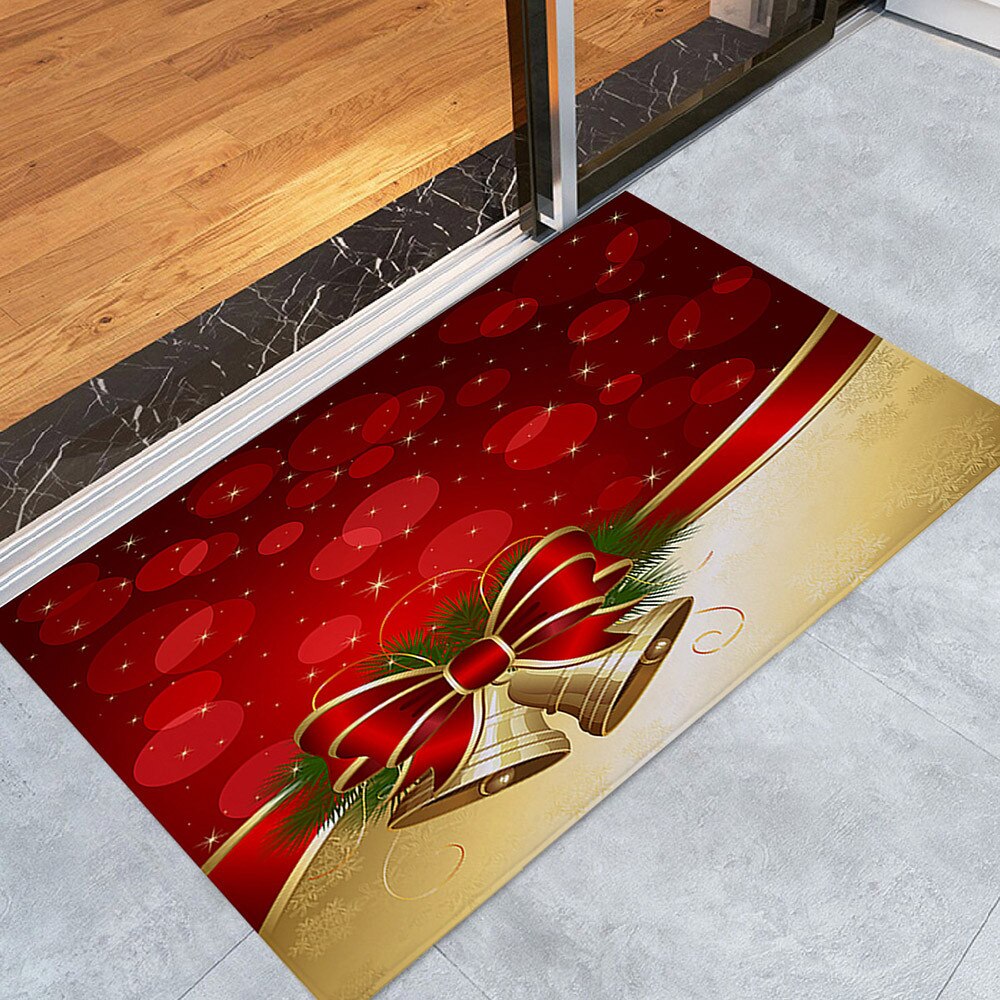 Glædelig jul velkomstdørmåtter 40 x 60cm juletræ dekorativt indendørs hjemmetæpper indretning badeværelse skridsikker tæppe / tæppe: -en